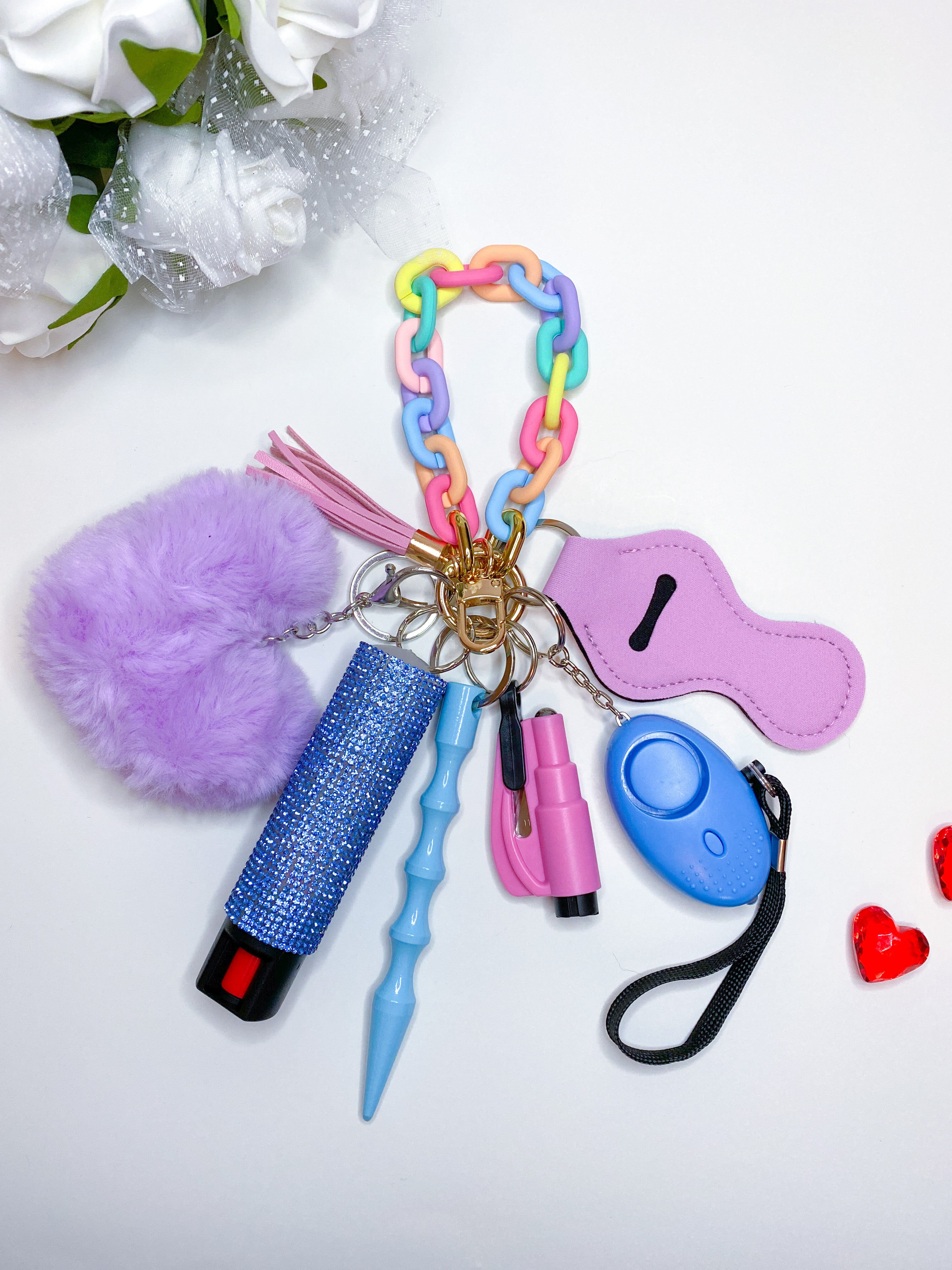 Cotton Candy Safety Keychain